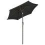 Sombrilla con luces LED aluminio negra 200x211 cm de vidaXL, Sombrillas - Ref: Foro24-313563, Precio: 83,49 €, Descuento: %
