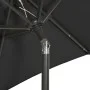 Regenschirm mit schwarzen Aluminium-LED-Leuchten 200x211 cm von vidaXL, Sonnenschirme - Ref: Foro24-313563, Preis: 77,22 €, R...