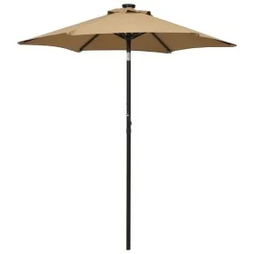 Taupe gray aluminum umbrella with LED lights 200x211 cm by vidaXL, Umbrellas - Ref: Foro24-313560, Price: 83,15 €, Discount: %