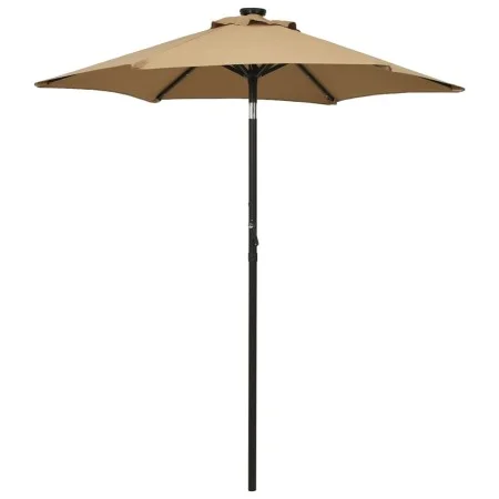 Taupe gray aluminum umbrella with LED lights 200x211 cm by vidaXL, Umbrellas - Ref: Foro24-313560, Price: 83,15 €, Discount: %