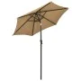 Taupe gray aluminum umbrella with LED lights 200x211 cm by vidaXL, Umbrellas - Ref: Foro24-313560, Price: 83,15 €, Discount: %