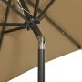 Taupe gray aluminum umbrella with LED lights 200x211 cm by vidaXL, Umbrellas - Ref: Foro24-313560, Price: 83,15 €, Discount: %