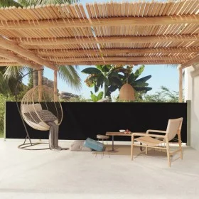Schwarze einziehbare Seitenmarkise für den Garten, 117 x 600 cm von vidaXL, Sonnenschirme - Ref: Foro24-317946, Preis: 101,71...