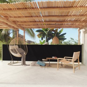 Schwarze einziehbare Seitenmarkise für den Garten, 117 x 600 cm von vidaXL, Sonnenschirme - Ref: Foro24-317946, Preis: 104,27...