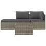 4-teiliges Gartenmöbel-Set und graue synthetische Rattankissen von vidaXL, Outdoor-Sofas - Ref: Foro24-318676, Preis: 358,93 ...