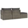 4-teiliges Gartenmöbel-Set und graue synthetische Rattankissen von vidaXL, Outdoor-Sofas - Ref: Foro24-318676, Preis: 358,93 ...