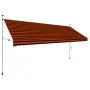 Retractable manual awning in orange and brown, 400 cm. by vidaXL, Awnings - Ref: Foro24-145840, Price: 95,89 €, Discount: %
