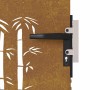 Puerta de jardín acero corten diseño bambú 85x150 cm