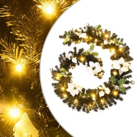 Guirnalda de Navidad con luces LED PVC negro 2,7 m
