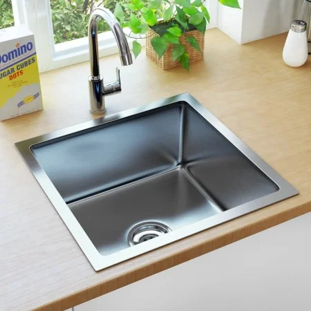 Handgefertigte Küchenspüle aus Edelstahl von vidaXL, Sinkt - Ref: Foro24-145077, Preis: 80,30 €, Rabatt: %