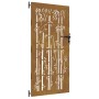 Puerta de jardín acero corten diseño bambú 85x175 cm