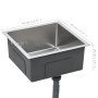Handgefertigte Küchenspüle aus Edelstahl von vidaXL, Sinkt - Ref: Foro24-145077, Preis: 70,80 €, Rabatt: %