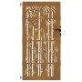 Puerta de jardín acero corten diseño bambú 85x175 cm