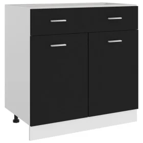 Schwarzer Küchenunterschrank aus Holzwerkstoff, 80 x 46 x 81,5 cm von vidaXL, Küchenschränke - Ref: Foro24-801237, Preis: 104...
