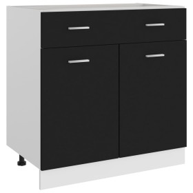 Schwarzer Küchenunterschrank aus Holzwerkstoff, 80 x 46 x 81,5 cm von vidaXL, Küchenschränke - Ref: Foro24-801237, Preis: 106...