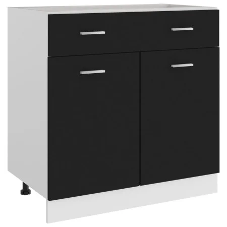 Black engineered wood kitchen bottom cabinet 80x46x81.5 cm by vidaXL, Kitchen cabinets - Ref: Foro24-801237, Price: 104,76 €,...