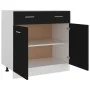 Black engineered wood kitchen bottom cabinet 80x46x81.5 cm by vidaXL, Kitchen cabinets - Ref: Foro24-801237, Price: 104,76 €,...