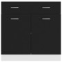 Mueble inferior de cocina madera ingeniería negro 80x46x81,5 cm