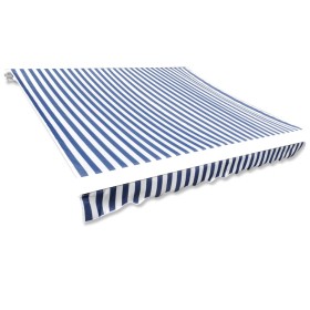 Toldo de lona azul y blanco 4x3 m (sin estructura)