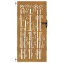 Puerta de jardín acero corten diseño bambú 85x200 cm