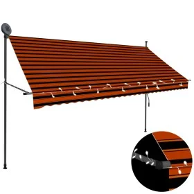 Manuelle einziehbare Markise mit orangefarbener und brauner LED 300 cm von vidaXL, Markisen - Ref: Foro24-145880, Preis: 98,8...