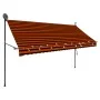 Retractable manual awning with orange and brown LED lights, 300 cm. by vidaXL, Awnings - Ref: Foro24-145880, Price: 98,83 €, ...