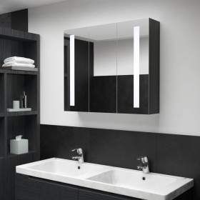 Mueble de baño con espejo LED 89x14x62 cm