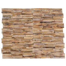 Paneles de revestimiento de pared 3D 10 uds madera teca 1,01 m²