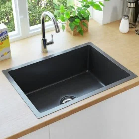 Handgefertigte Küchenspüle aus schwarzem Edelstahl von vidaXL, Sinkt - Ref: Foro24-145084, Preis: 195,71 €, Rabatt: %