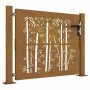 Puerta de jardín acero corten diseño bambú 105x80 cm