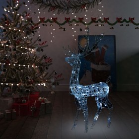 Adorno reno de Navidad acrílico blanco frío 140 LEDs 120 cm