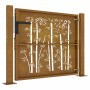 Puerta de jardín acero corten diseño bambú 105x80 cm