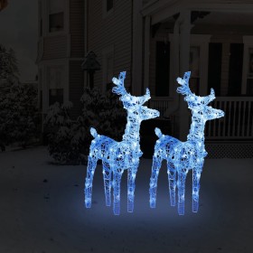 Renos de Navidad 2 unidades 80 LED acrílico azul