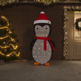 Pingüino de Navidad decorativo con LED tela lujosa 180 cm