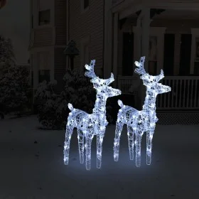 Renos de Navidad 2 unidades 80 LED blanco frío acrílico de vidaXL, Luces de Navidad - Ref: Foro24-342679, Precio: 66,93 €, De...