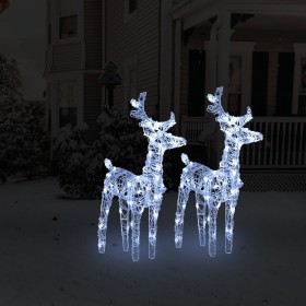 Renos de Navidad 2 unidades 80 LED blanco frío acrílico de vidaXL, Luces de Navidad - Ref: Foro24-342679, Precio: 68,17 €, De...