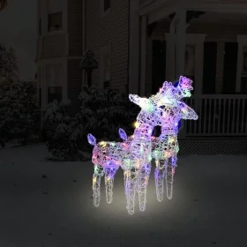 Renos de Navidad 2 unidades 80 LED acrílico multicolor de vidaXL, Luces de Navidad - Ref: Foro24-342681, Precio: 64,41 €, Des...