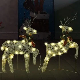 Christmas reindeer 2 units 40 LED gold by vidaXL, Christmas lights - Ref: Foro24-342683, Price: 50,25 €, Discount: %