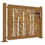 Puerta de jardín acero corten diseño bambú 105x105 cm
