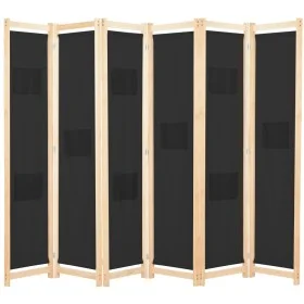 Divider screen with 6 black fabric panels 240x170x4 cm by vidaXL, Room dividers - Ref: Foro24-248186, Price: 81,26 €, Discoun...