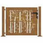 Puerta de jardín acero corten diseño bambú 105x105 cm