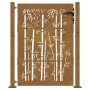 Puerta de jardín acero corten diseño bambú 105x130 cm