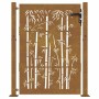 Puerta de jardín acero corten diseño bambú 105x155 cm