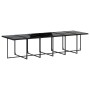 Set comedor de jardín con cojines 13 pzas ratán sintético negro