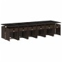 Set muebles de jardín 13 pzas y cojines ratán sintético marrón