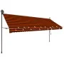 Toldo manual retráctil con LED naranja y marrón 400 cm de vidaXL, Toldos - Ref: Foro24-145882, Precio: 126,20 €, Descuento: %
