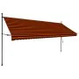 Toldo manual retráctil con LED naranja y marrón 400 cm de vidaXL, Toldos - Ref: Foro24-145882, Precio: 126,20 €, Descuento: %