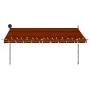 Toldo manual retráctil con LED naranja y marrón 400 cm de vidaXL, Toldos - Ref: Foro24-145882, Precio: 126,20 €, Descuento: %