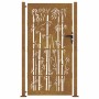 Puerta de jardín acero corten diseño bambú 105x205 cm