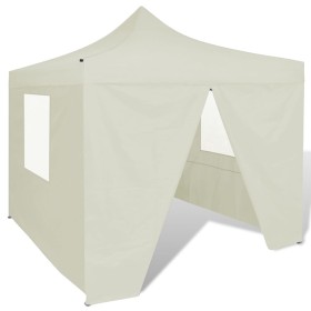 Faltpavillon mit 4 cremefarbenen Wänden 3x3 m von vidaXL, Zelte und Pavillons - Ref: Foro24-41464, Preis: 139,60 €, Rabatt: %